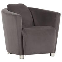 COCKTAILSESSEL Mikrofaser Grau    - Chromfarben/Grau, Design, Holzwerkstoff/Textil (72/72/85cm)
