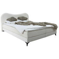 POLSTERBETT Perlmutt 160/200 cm  - Perlmutt/Schwarz, MODERN, Textil/Metall (160/200cm) - Livetastic