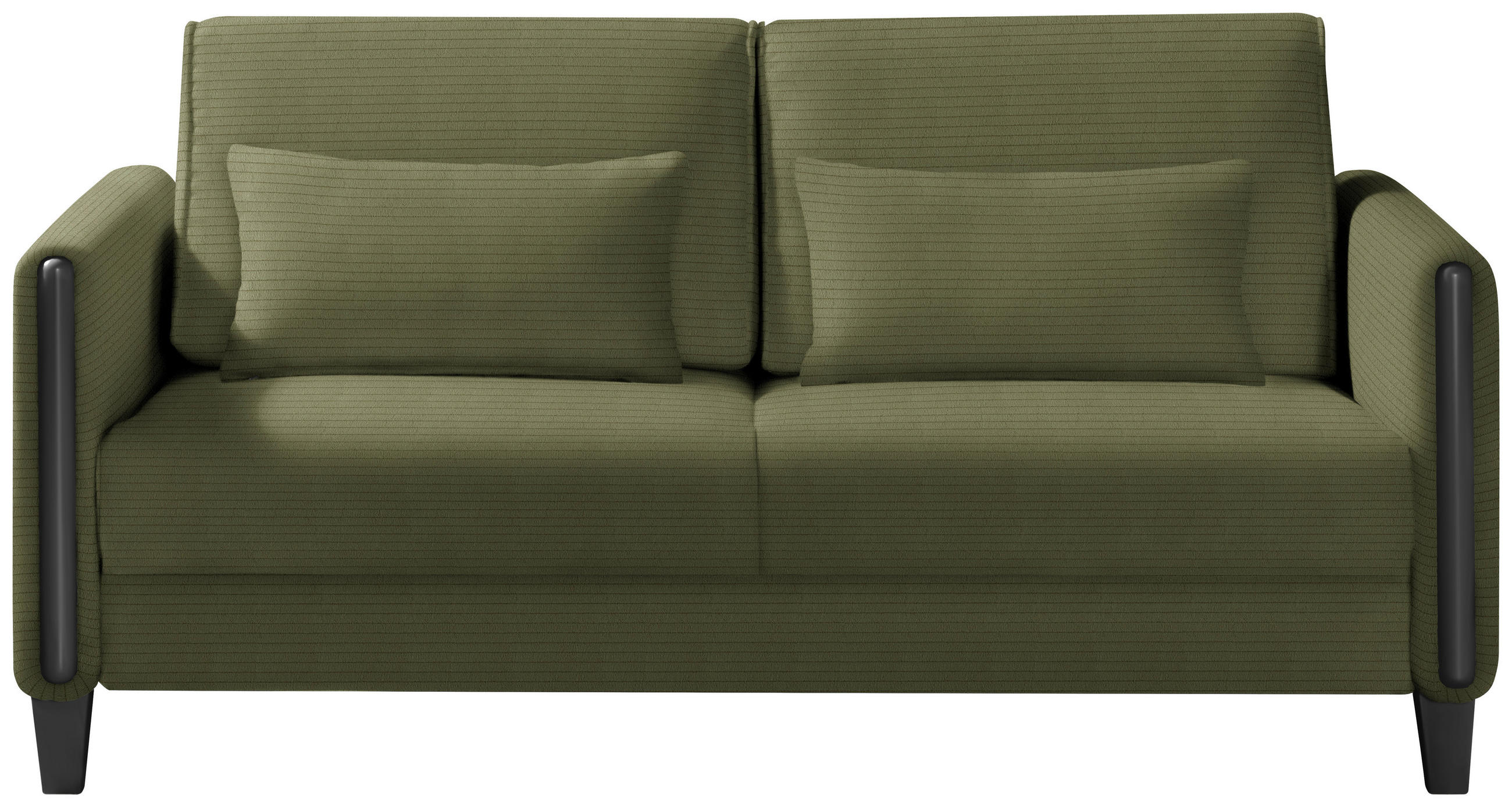 SCHLAFSOFA in Holz, Textil Schwarz, Olivgrün  - Schwarz/Olivgrün, Design, Holz/Textil (174/88/104cm) - Niels Andersson
