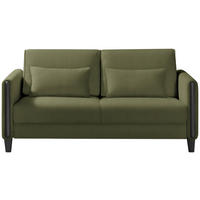 SCHLAFSOFA in Holz, Textil Schwarz, Olivgrün  - Schwarz/Olivgrün, Design, Holz/Textil (174/88/104cm) - Niels Andersson