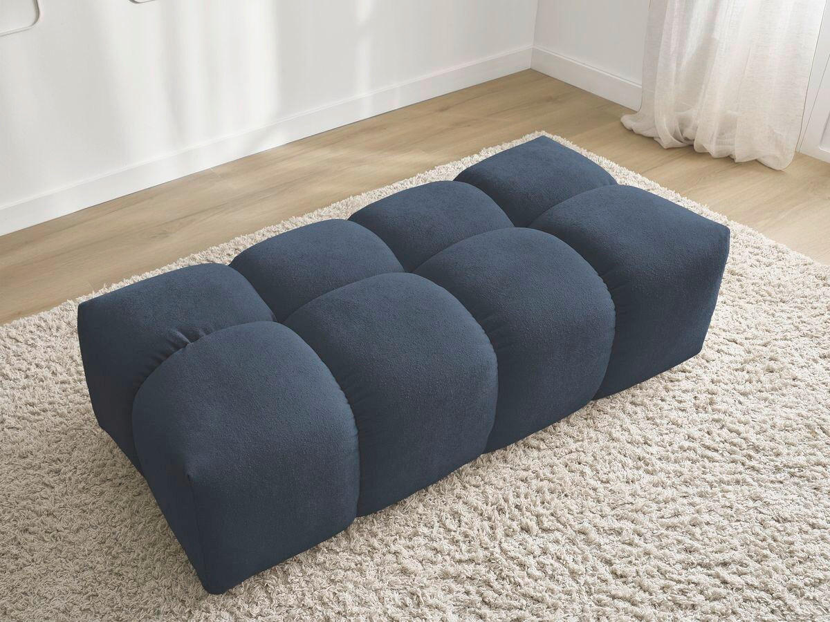 HOCKER EVEREST Flachgewebe Dunkelblau  - Schwarz/Dunkelblau, MODERN, Kunststoff/Textil (166/100/40cm)