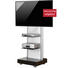 TV-RACK Melamin Schwarz, Silberfarben - Silberfarben/Schwarz, KONVENTIONELL, Metall (70/168/65cm)