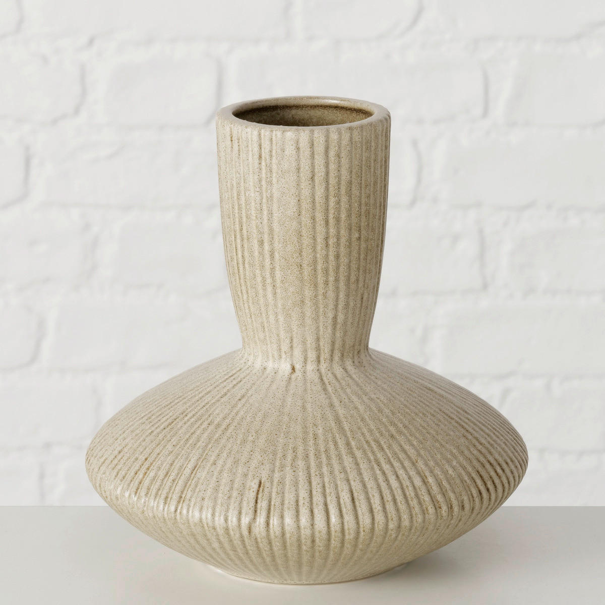 VASE  - Braun, Basics, Keramik (18/18cm) - Ambia Home