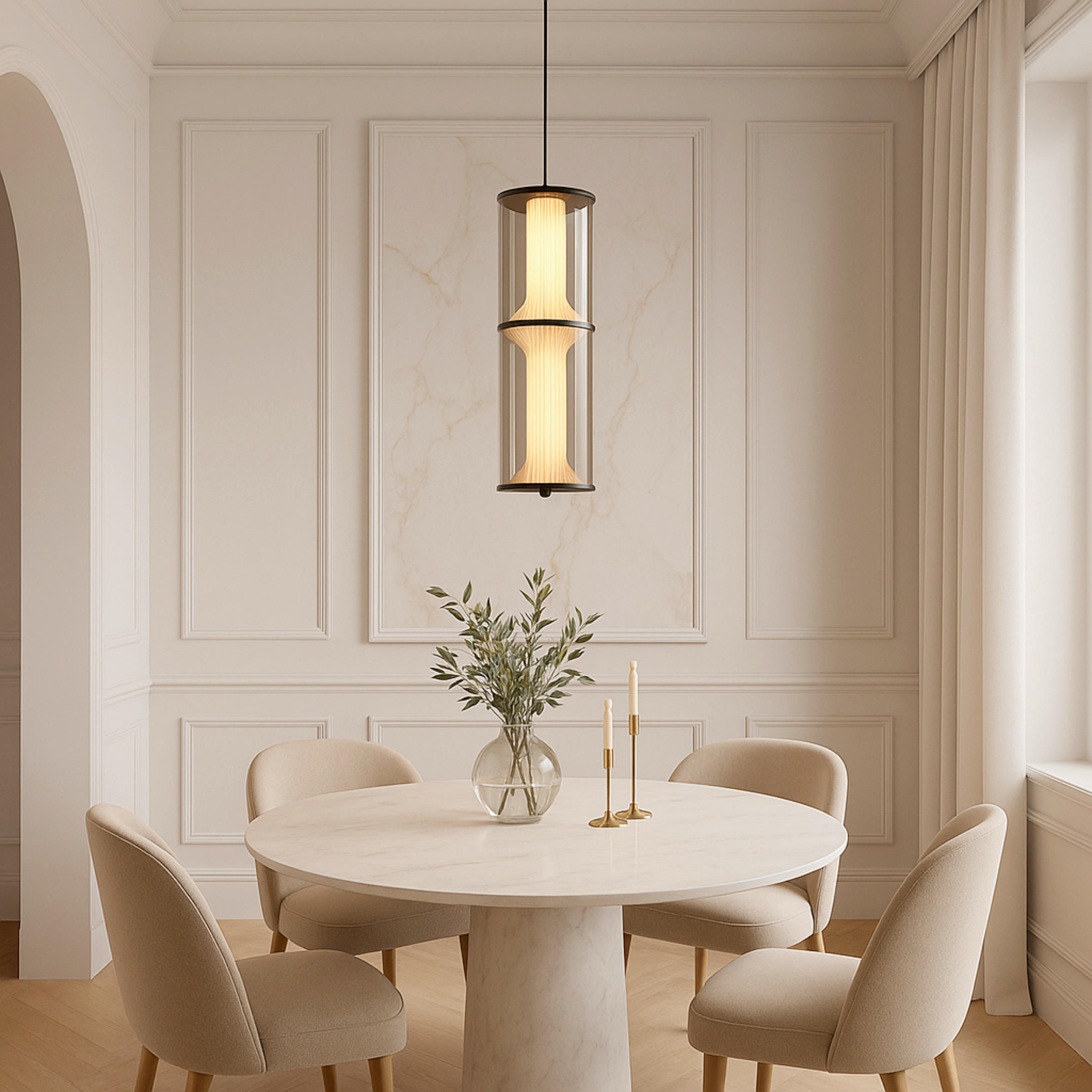 LED-PENDELLEUCHTE 15/120 cm  - Schwarz, Design, Metall (15/120cm)