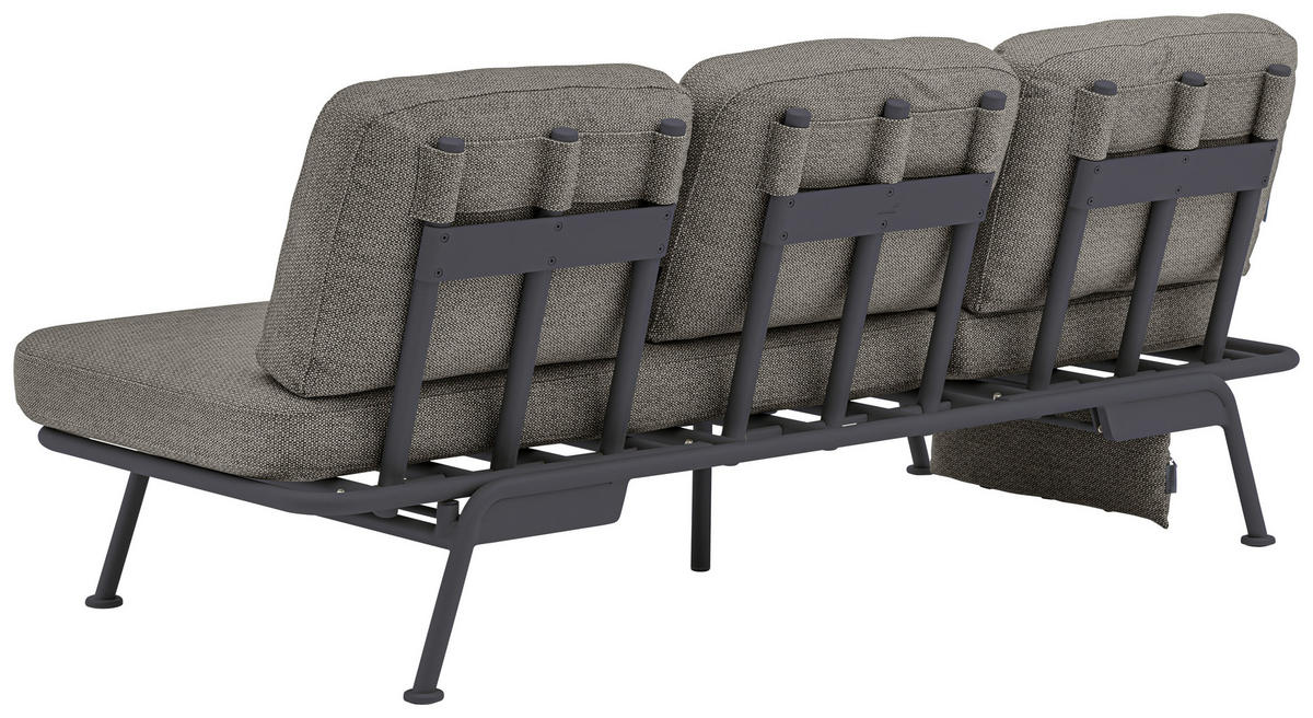 GARTENBANK 198/78/81 cm  Aluminium  - Graphitfarben/Grau, Design, Textil/Metall (198/78/81cm) - Zebra 