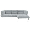 ECKSOFA in Flachgewebe Grau  - Schwarz/Grau, Design, Textil/Metall (339/153cm) - Moderano