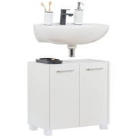 WASCHBECKENUNTERSCHRANK 56,9/54,9/33 cm  - Chromfarben/Weiß, KONVENTIONELL, Holzwerkstoff/Metall (56,9/54,9/33cm) - Stylife