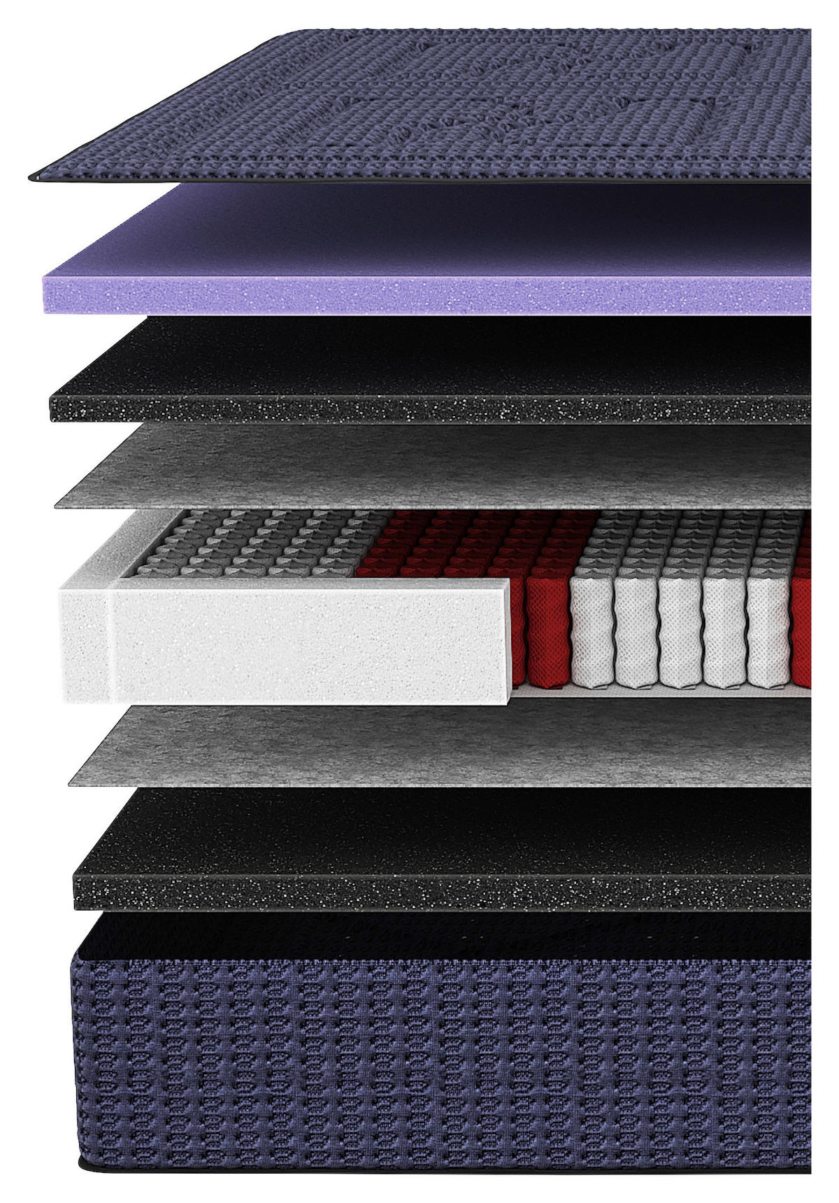 BOXSPRINGMATRATZE Imperial H3/H4, 200/200 cm, Höhe ca.:  - Dunkelblau, Basics, Textil (200/200cm) - Livetastic