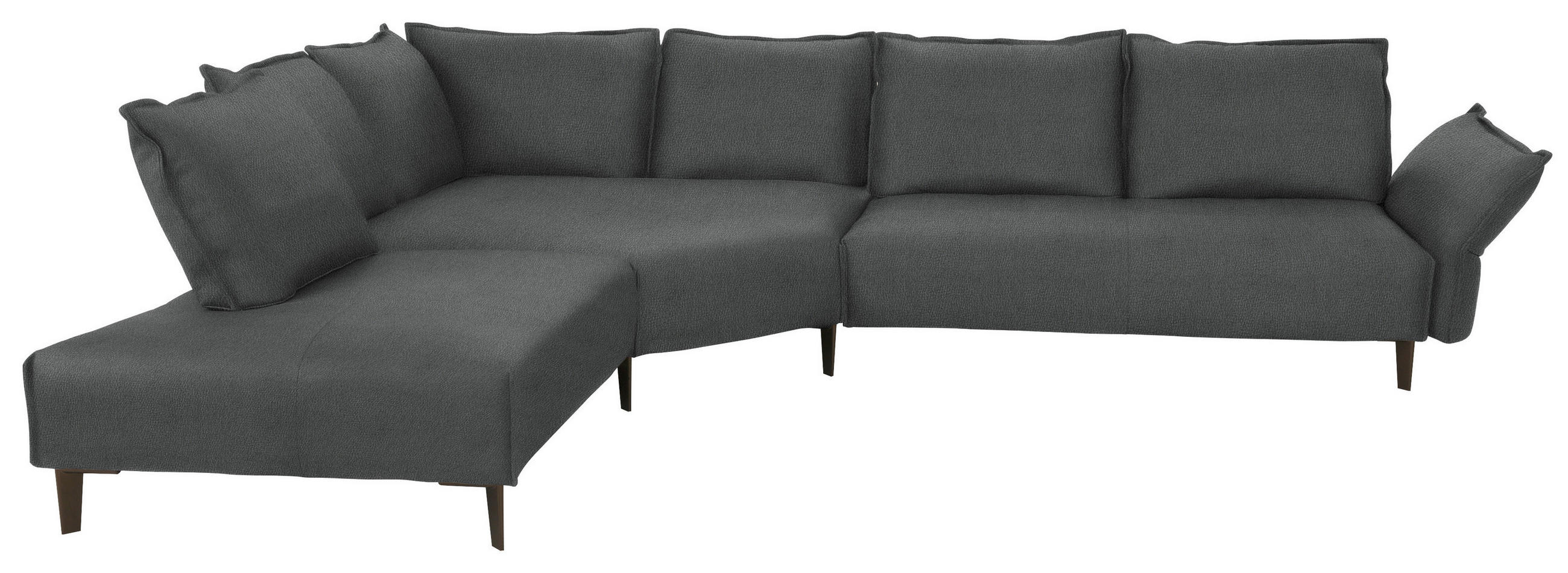ECKSOFA in Echtleder Anthrazit  - Anthrazit/Schwarz, Design, Leder/Metall (272/340cm) - W.Schillig