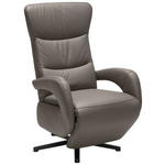 RELAXSESSEL in Leder Grau  - Grau, Design, Leder/Metall (67/108/77cm) - Cantus