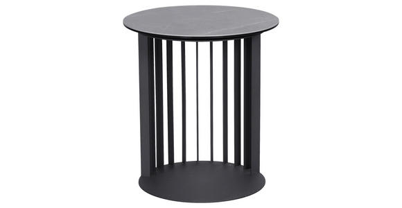 BEISTELLTISCH 45/45/50 cm Grau, Schwarz rund - Schwarz/Grau, Design, Glas/Keramik (45/45/50cm) - Novel