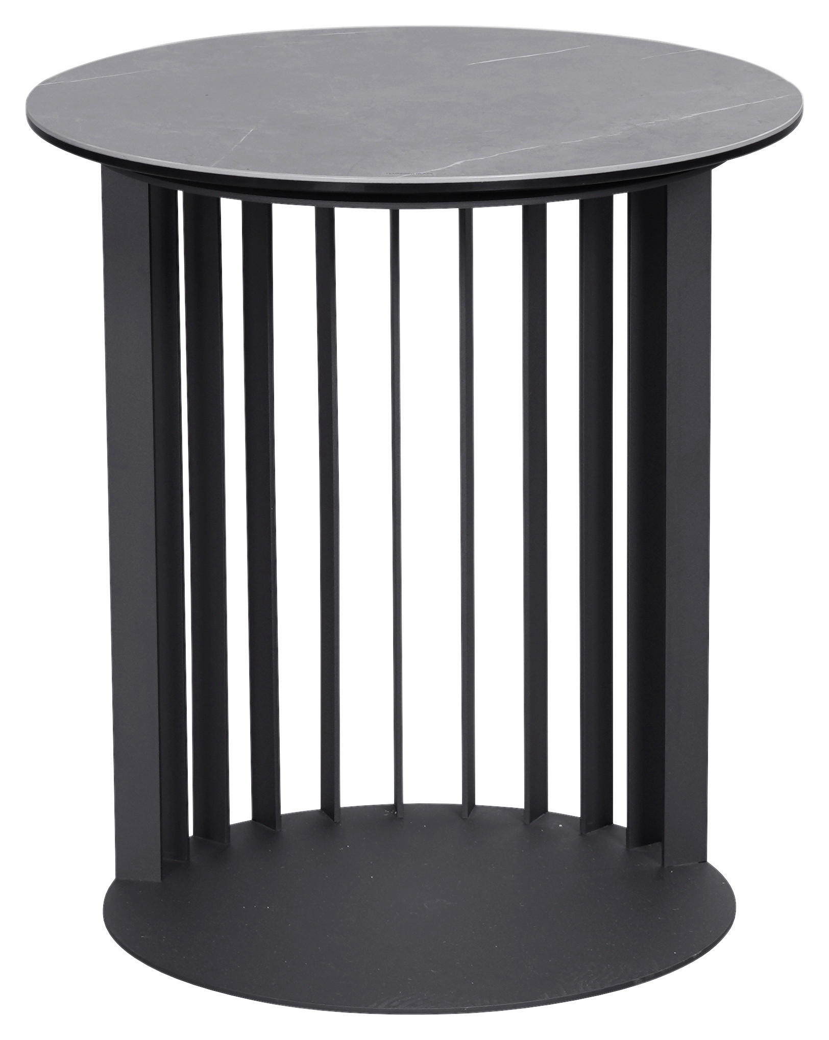 BEISTELLTISCH 45/45/50 cm Grau, Schwarz rund  - Schwarz/Grau, Design, Glas/Keramik (45/45/50cm) - Novel