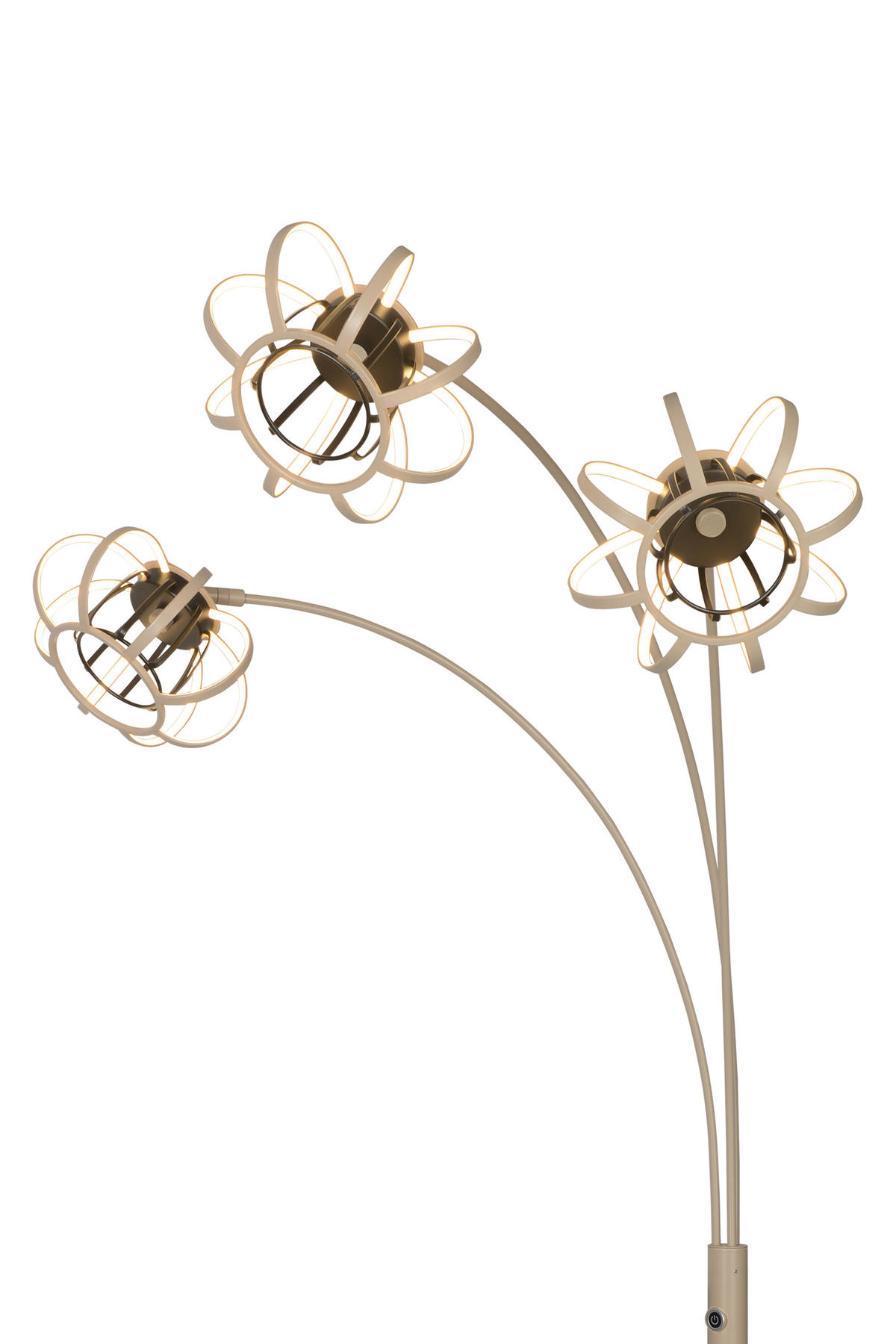 LED-STEHLEUCHTE Salo 60/87/162 cm  - Sandfarben/Schwarz, KONVENTIONELL, Metall (60/87/162cm)