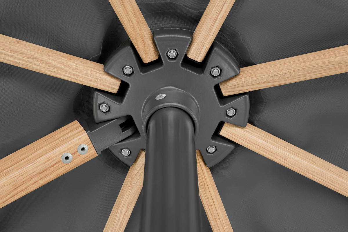 AMPELSCHIRM   - Eichefarben/Anthrazit, Basics, Textil/Metall (358/263/300cm) - Schneider