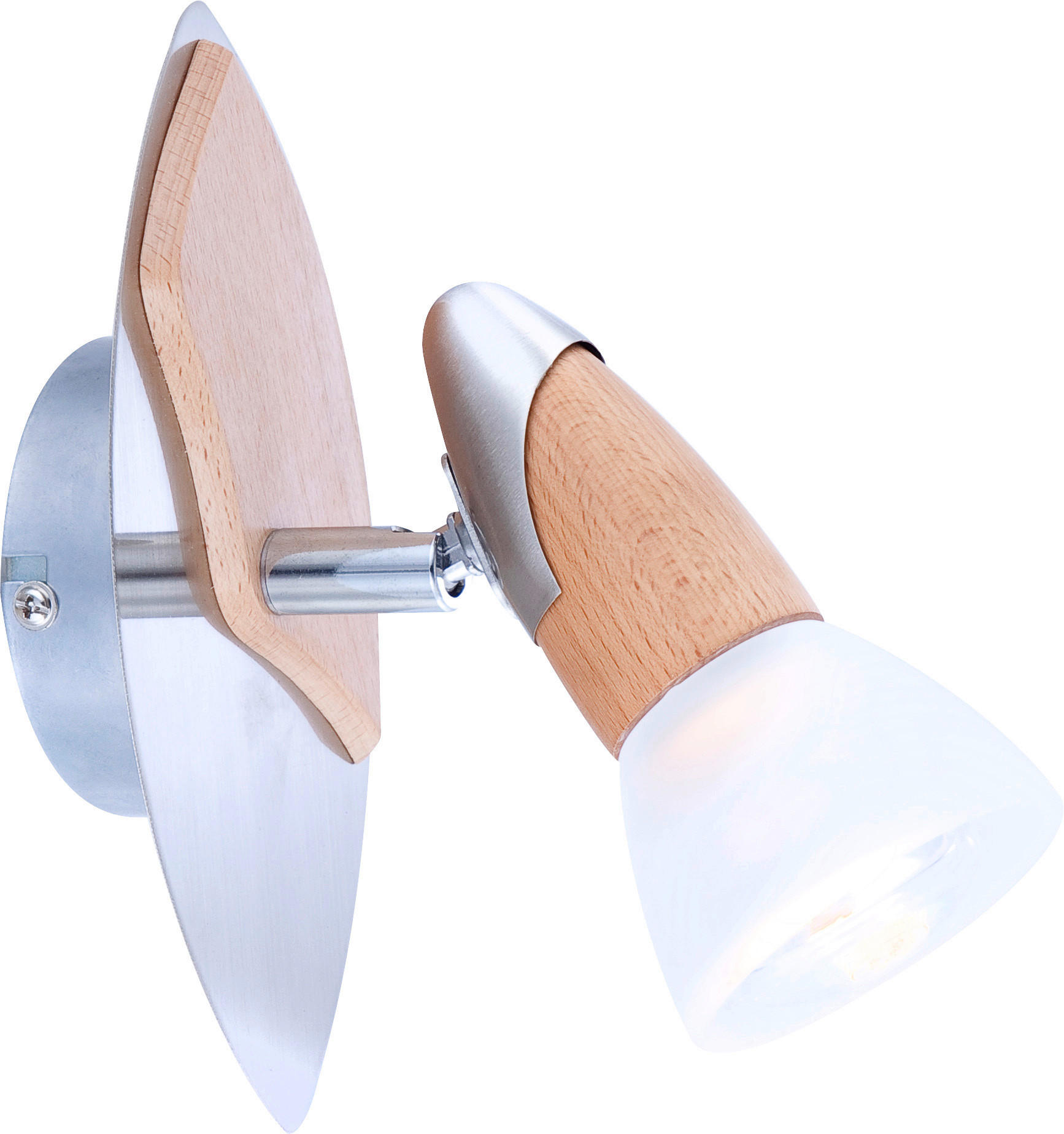 STRAHLER - Naturfarben/Nickelfarben, Konventionell, Glas/Holz (9,5/17,5/20cm) - Globo