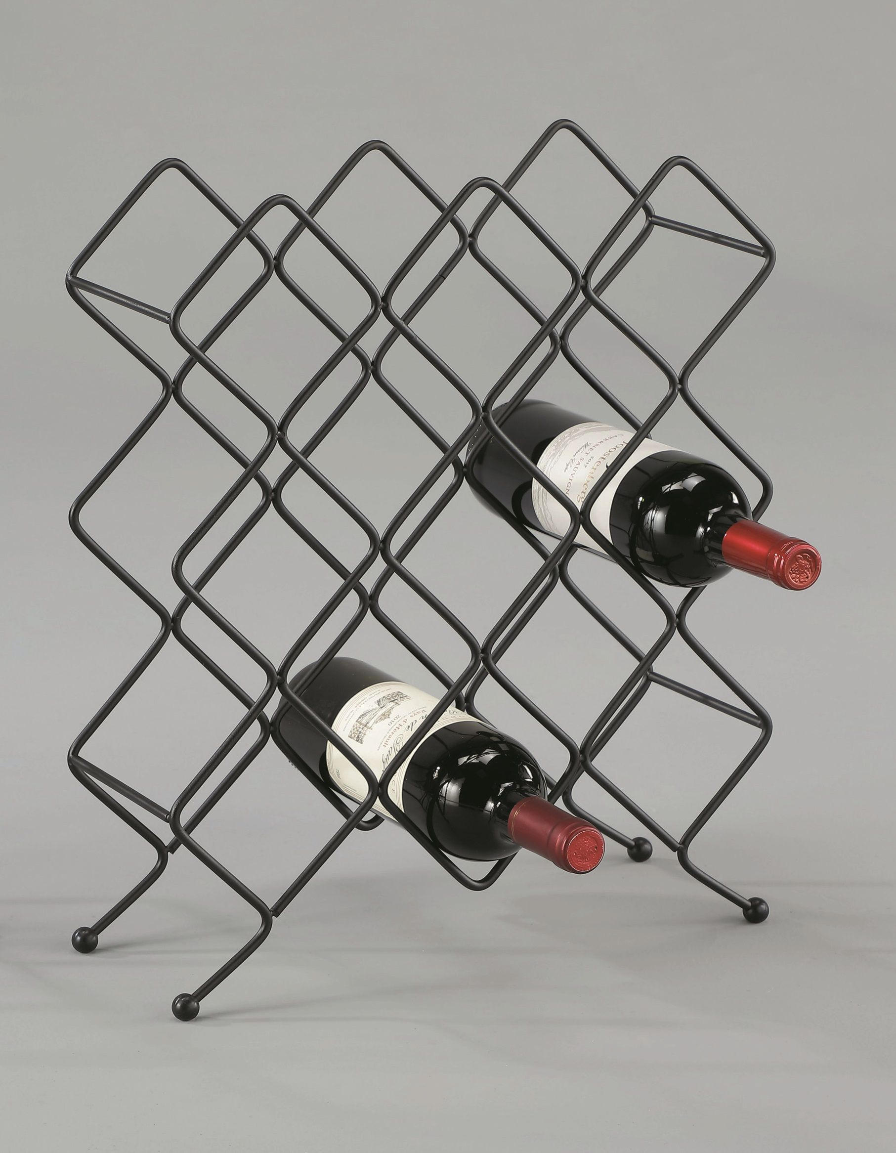 REGAL ZA VINO crna  metal   - crna, Moderno, metal (39,5/47,5/13cm)