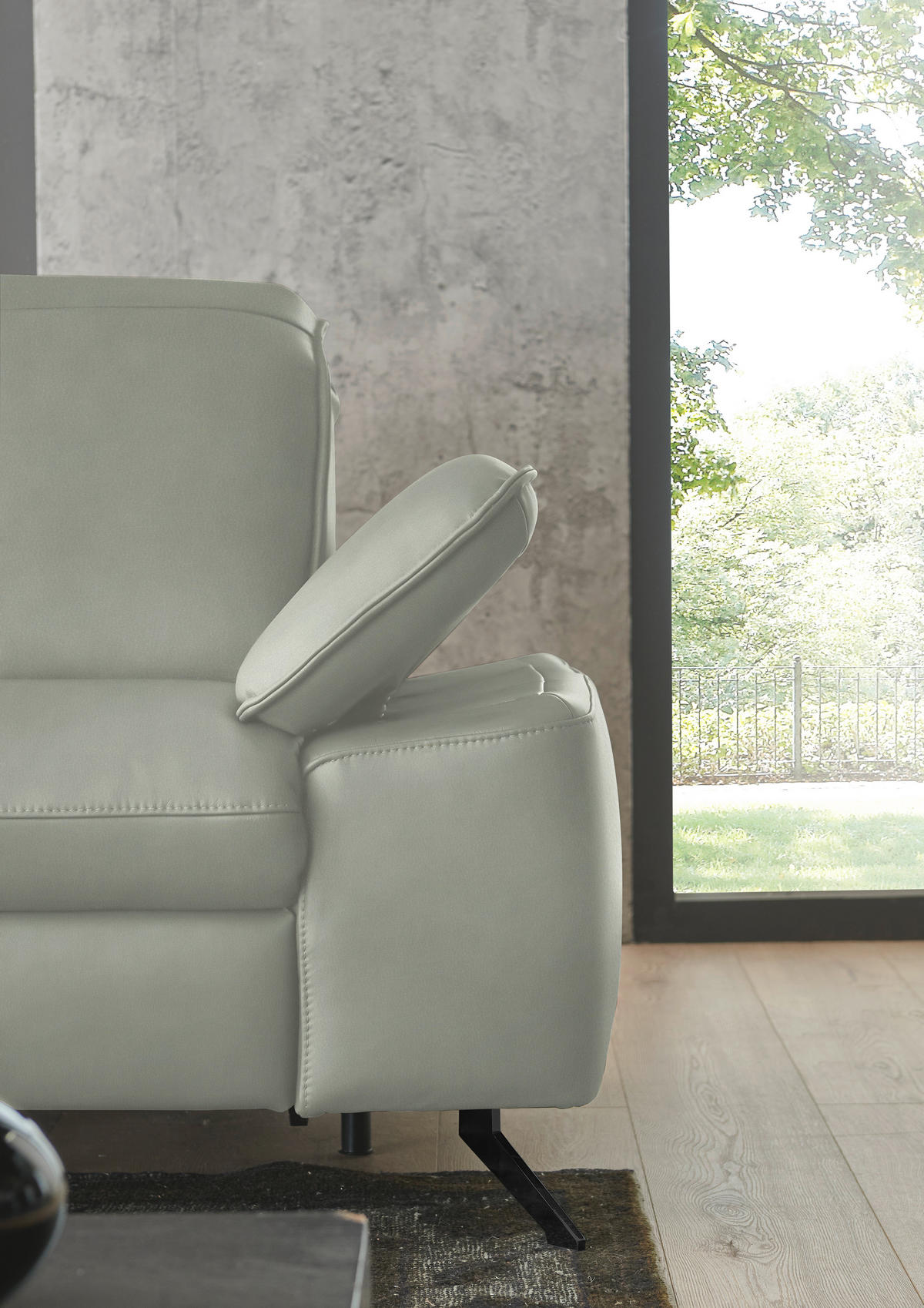 ECKSOFA  Echtleder Silberfarben  - Silberfarben/Schwarz, Design, Leder/Metall (169/307cm) - Beldomo Premium