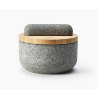 MOZSÁRSZETT    - natúr/szürke, Basics, kő/fa (15,5/15,5/13cm) - Joseph Joseph