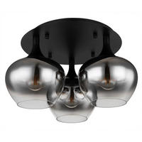 DECKENLEUCHTE 45/25,5 cm   - Schwarz, Design, Glas/Metall (45/25,5cm) - Globo