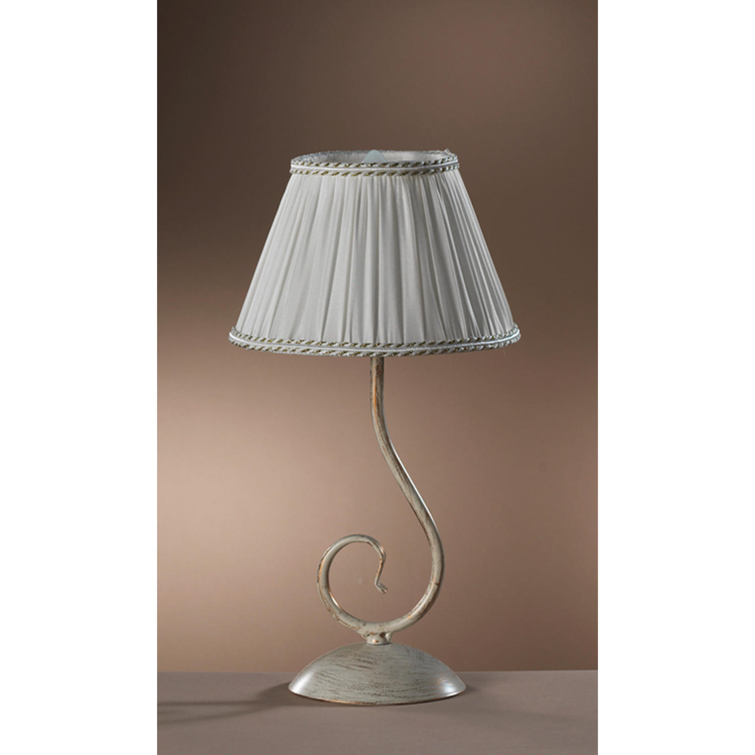 TISCHLEUCHTE Vivienne 20/20/40 cm   - Perlmutt/Cappuccino, KONVENTIONELL, Kunststoff/Textil (20/20/40cm)