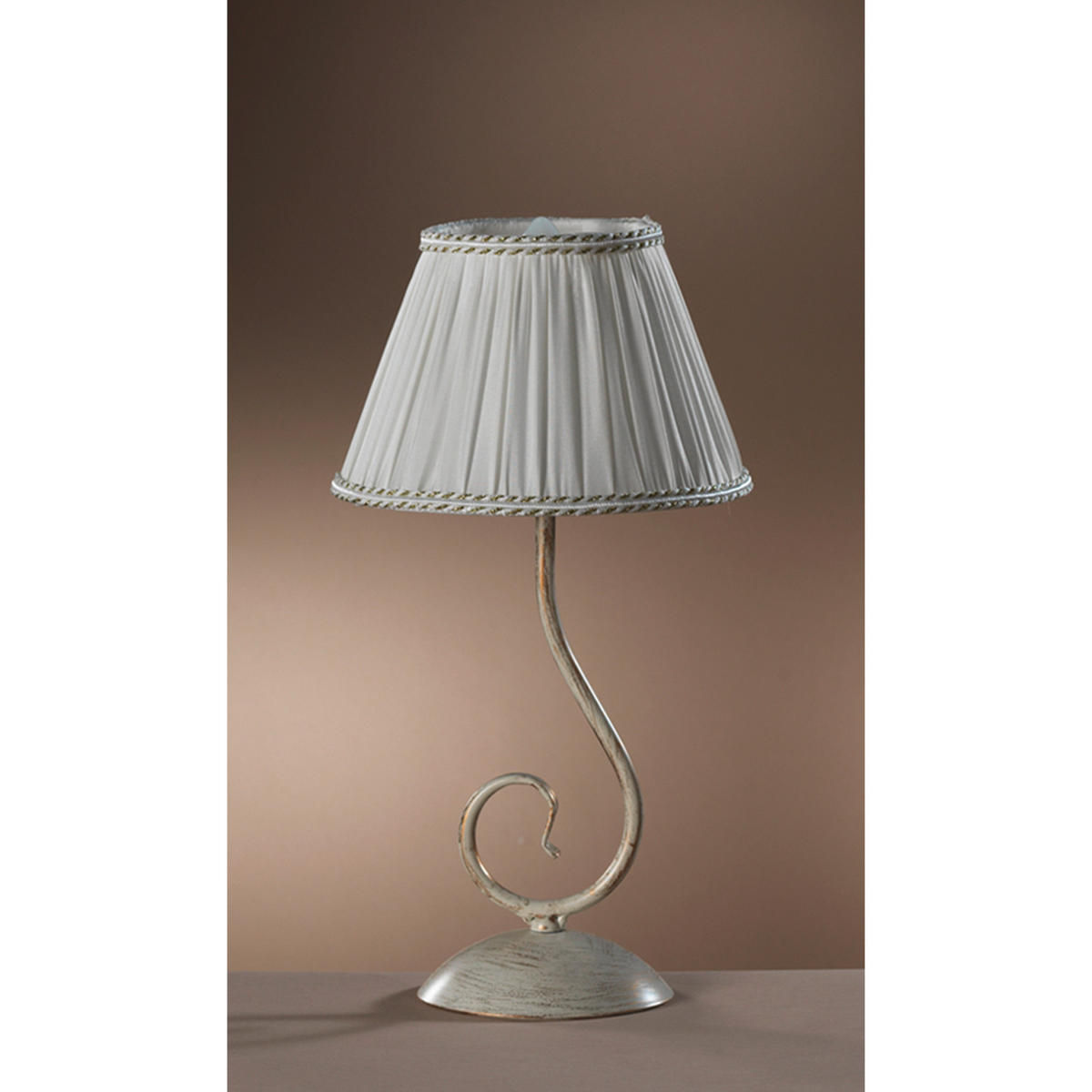 TISCHLEUCHTE Vivienne 20/20/40 cm   - Perlmutt/Cappuccino, KONVENTIONELL, Kunststoff/Textil (20/20/40cm)