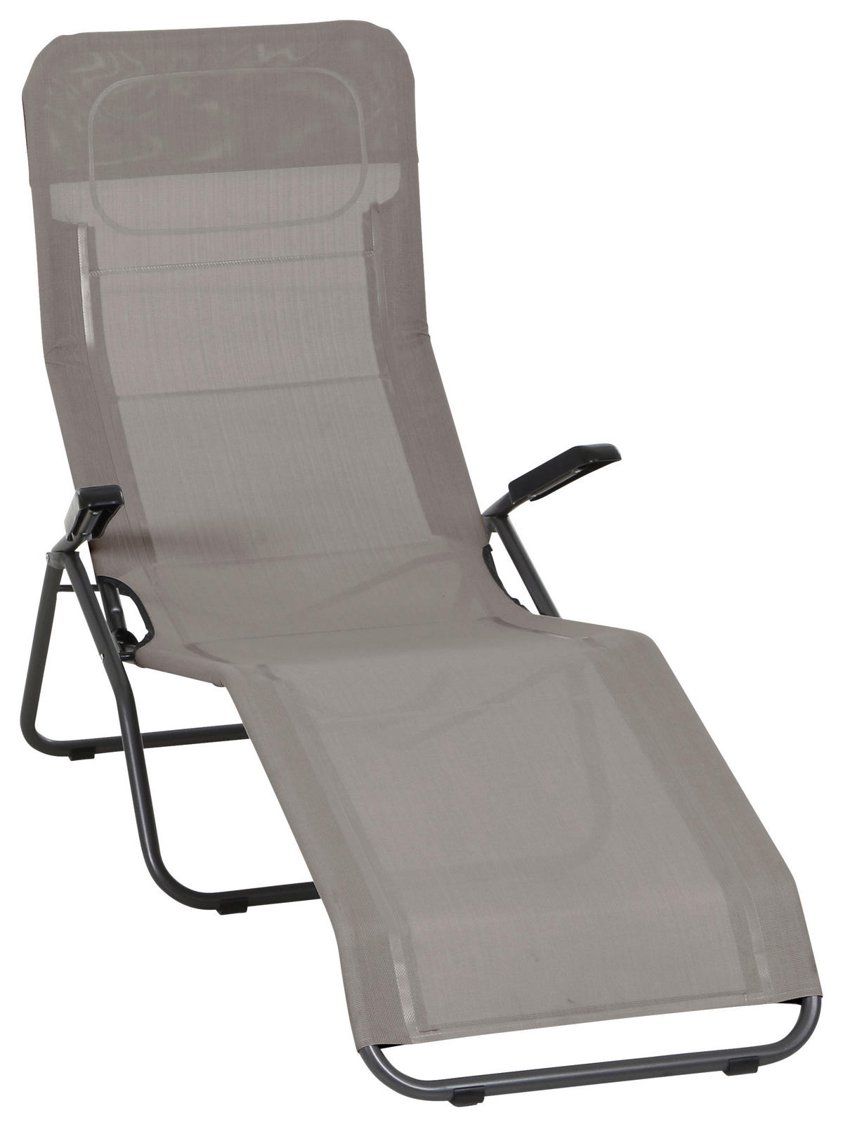 GARTENLIEGE 72,5/103,5/144 cm  - Taupe/Anthrazit, MODERN, Textil/Metall (72,5/103,5/144cm) - Siena Garden