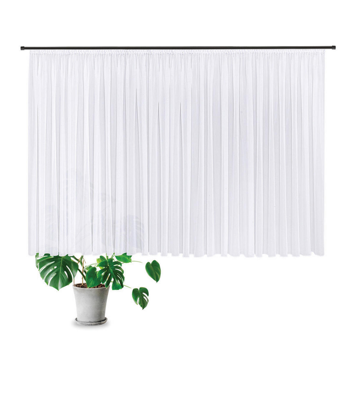 FERTIGSTORE  transparent  600/175 cm   - Weiß, Basics, Textil (600/175cm)