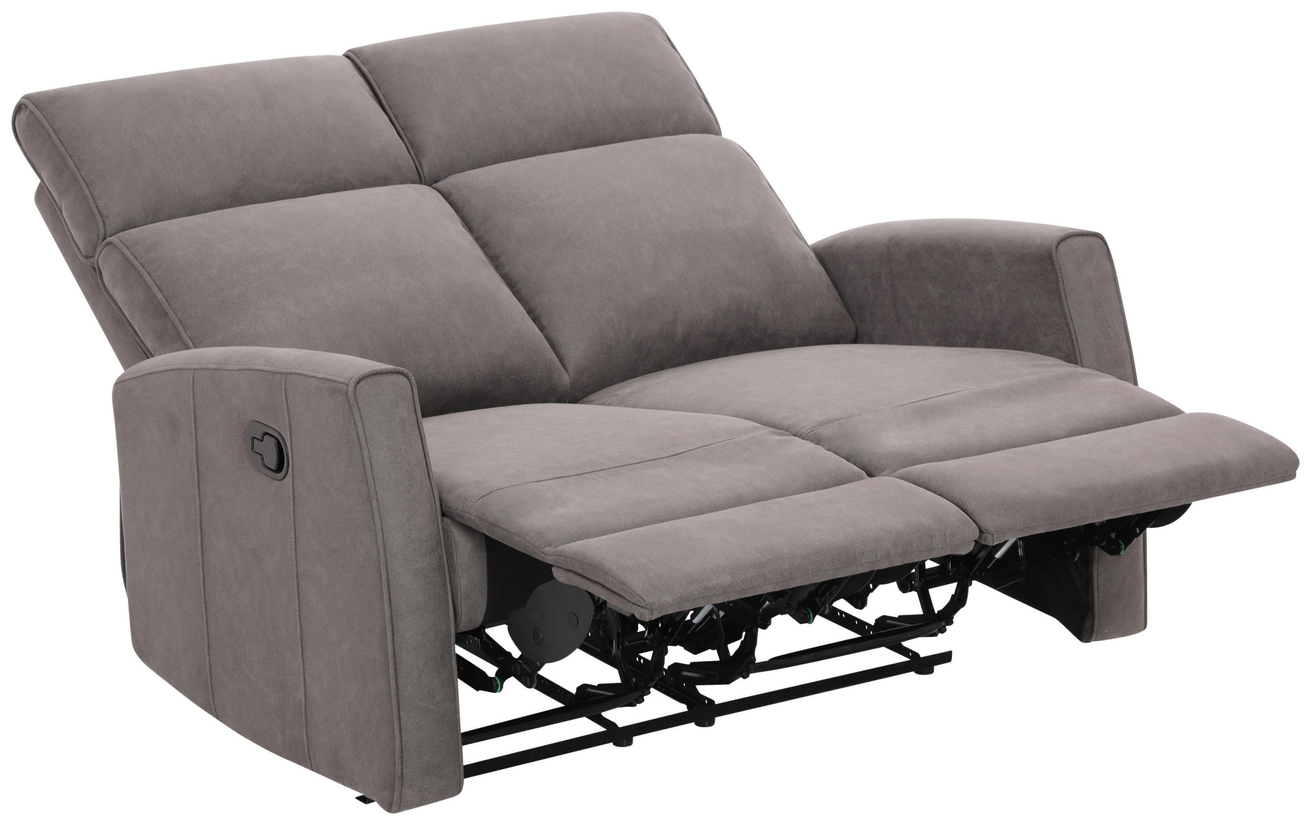 2-SITZER-SOFA Mikrofaser Grau  - Schwarz/Grau, KONVENTIONELL, Kunststoff/Textil (127/105/93cm) - Xora
