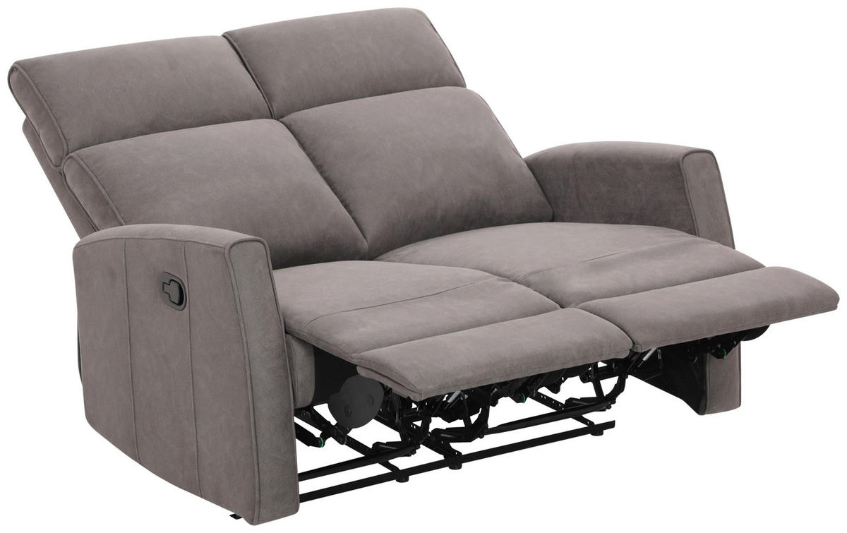 2-SITZER-SOFA Mikrofaser Grau  - Schwarz/Grau, KONVENTIONELL, Kunststoff/Textil (127/105/93cm) - Xora