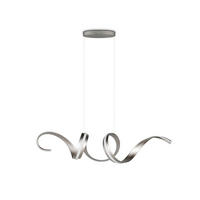 LED-HÄNGELEUCHTE CISENNA 160/300/46 cm   - Weiß/Nickelfarben, Design, Kunststoff/Metall (160/300/46cm) - Cinque