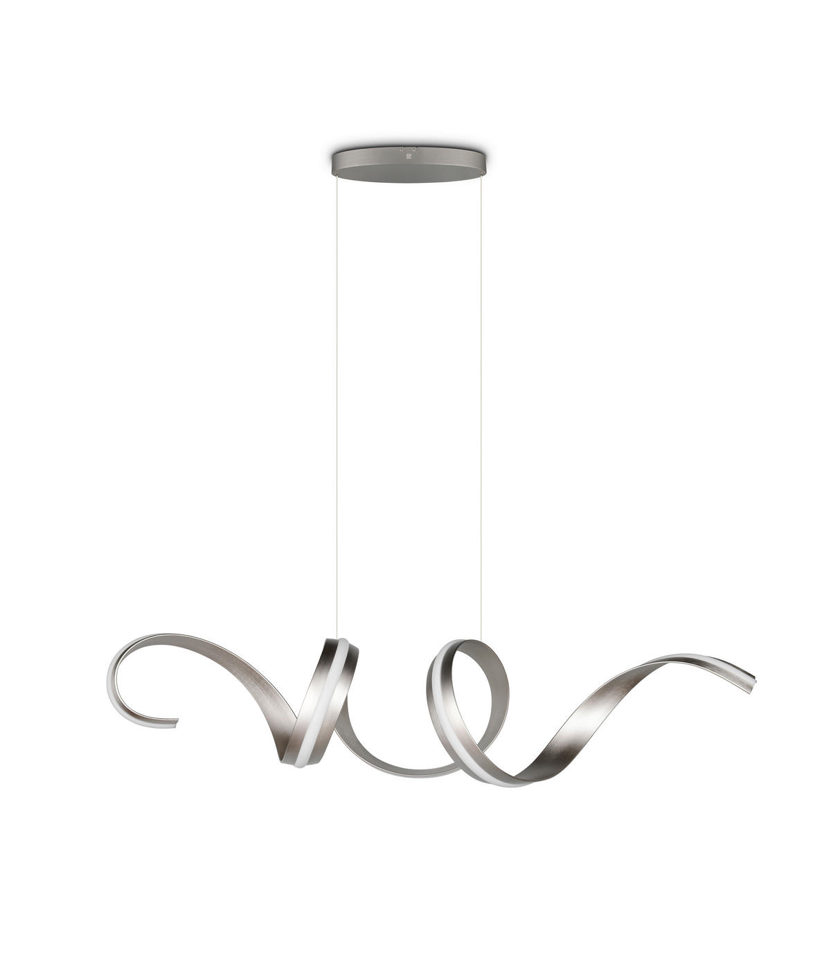 LED-HÄNGELEUCHTE CISENNA 160/300/46 cm   - Weiß/Nickelfarben, Design, Kunststoff/Metall (160/300/46cm) - Cinque