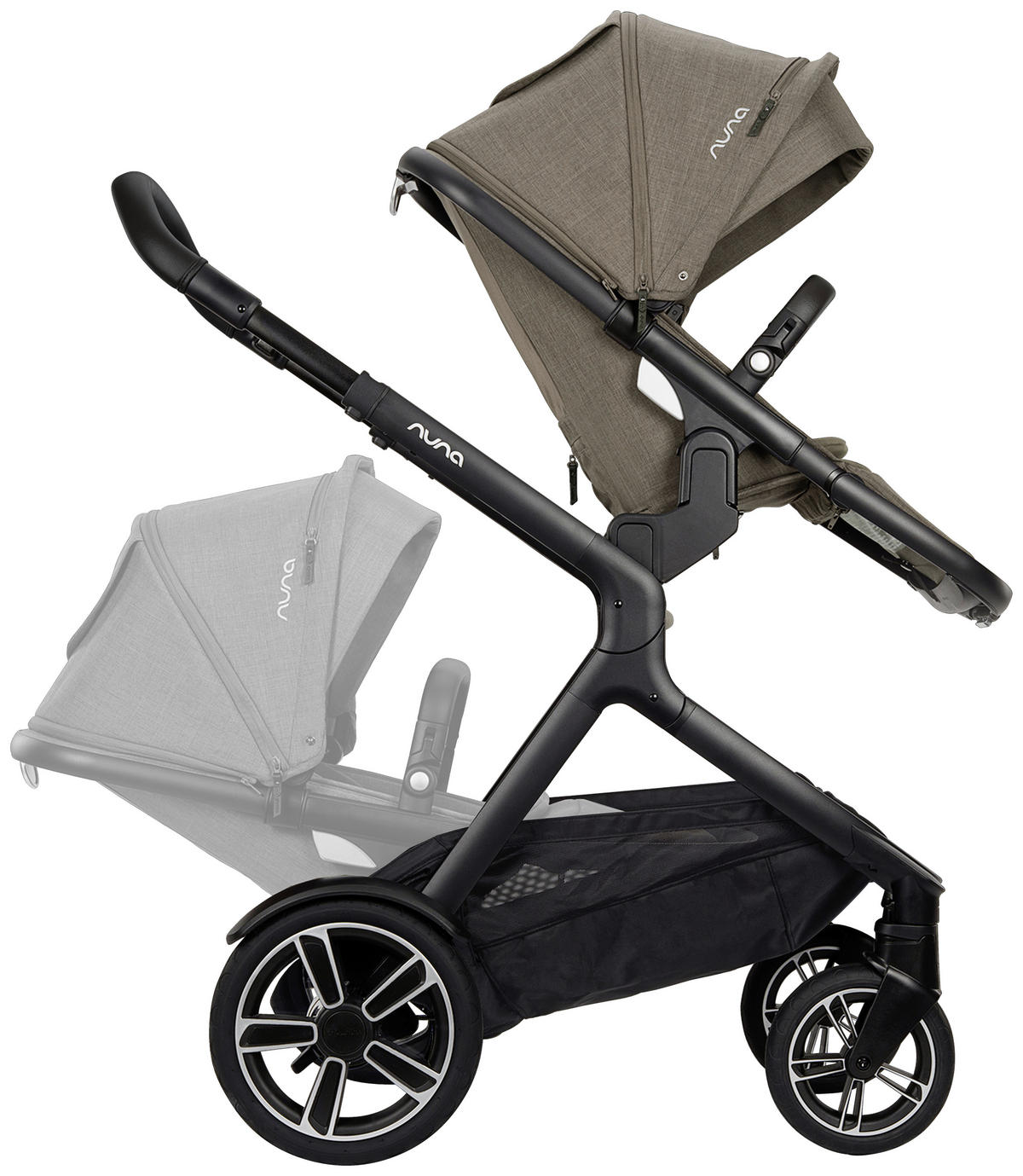 GESCHWISTERWAGEN Demi next  - Schwarz, Basics, Metall (63/123/83cm) - Nuna