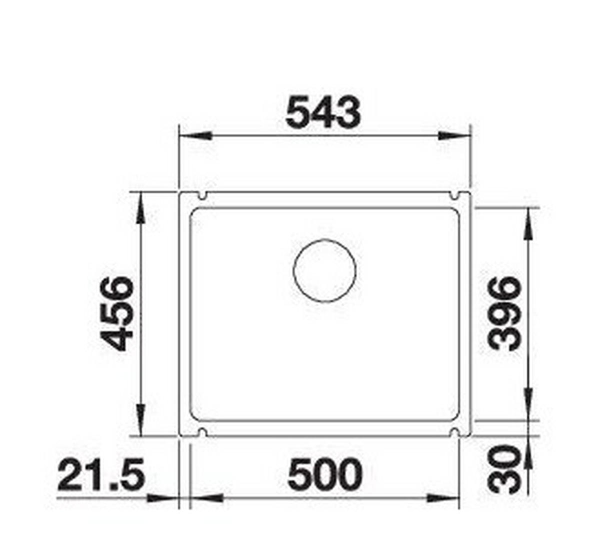 SPÜLE 523740  - Schwarz, Keramik (54,3/20/45,6cm) - Blanco