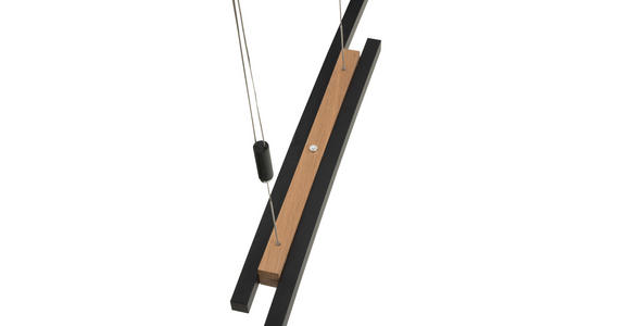 LED-HÄNGELEUCHTE 130/6,5/155 cm - Schwarz, Basics, Holz/Metall (130/6,5/155cm) - Dieter Knoll