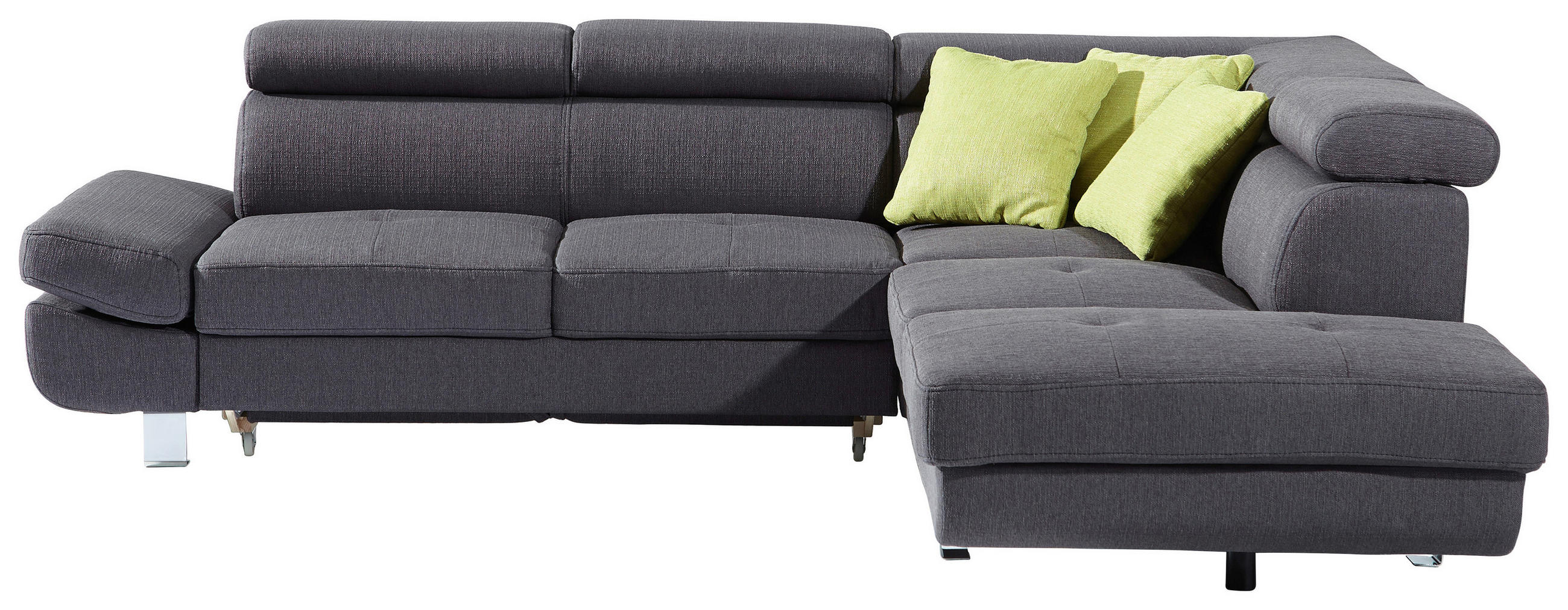 SEDEŽNA GARNITURA, tkanina antracit - barve kroma/zelena, Moderno, kovina/tekstil (270/229cm) - Xora