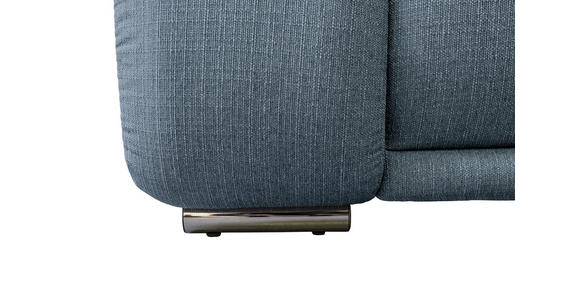 ECKSOFA Blau Struktur Rückenkissen, Rücken echt  - Chromfarben/Blau, KONVENTIONELL, Textil/Metall (310/280cm) - Carryhome