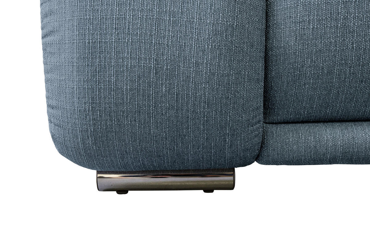 ECKSOFA Blau Struktur  - Chromfarben/Blau, KONVENTIONELL, Textil/Metall (310/280cm) - Carryhome