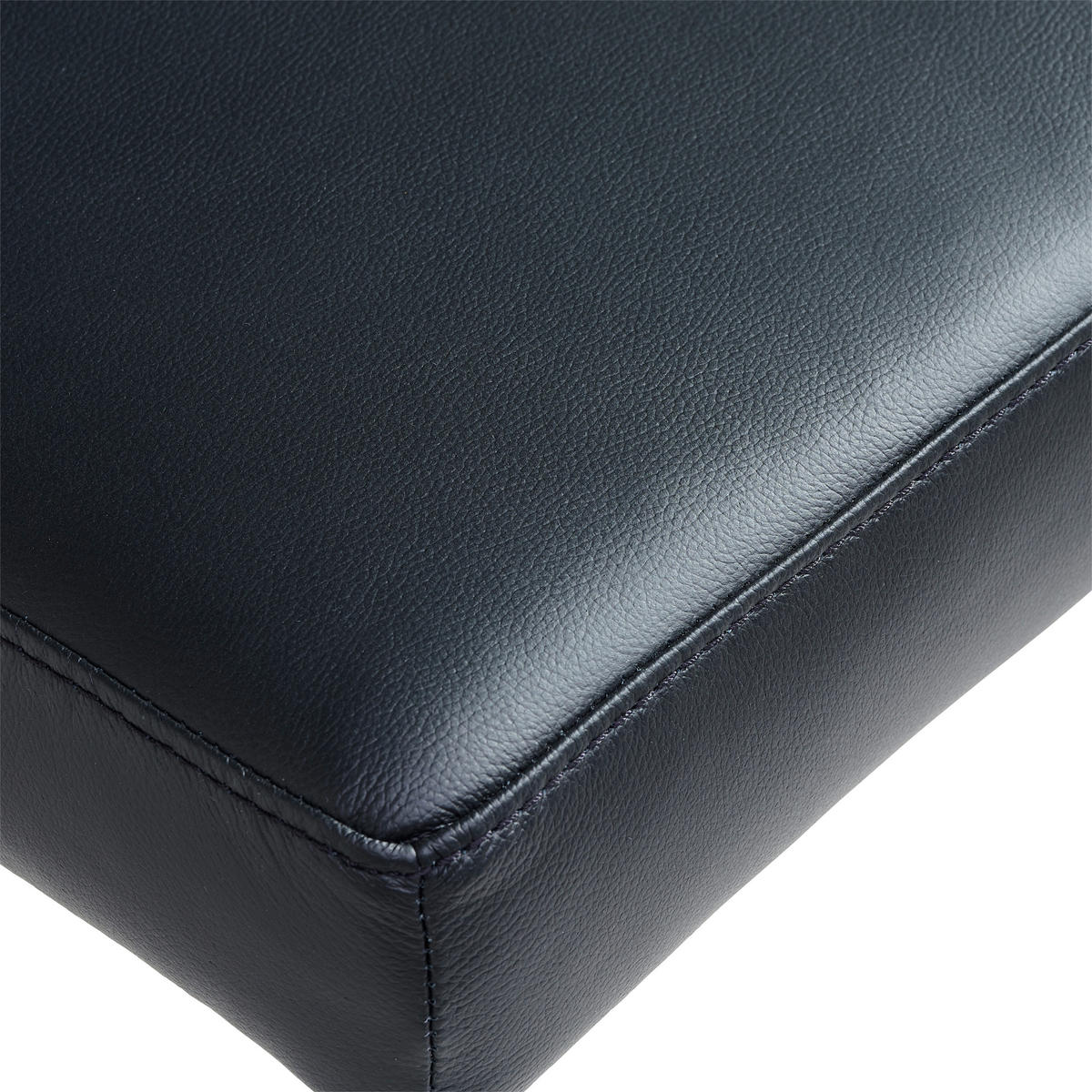 STUHL Echtleder Schwarz  - Schwarz, MODERN, Leder/Metall (45,5/86/57,5cm) - Livetastic