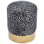 HOCKER in Holz, Metall, Textil Schwarz, Weiß, Goldfarben  - Goldfarben/Schwarz, KONVENTIONELL, Holz/Textil (35/42/35cm) - Xora