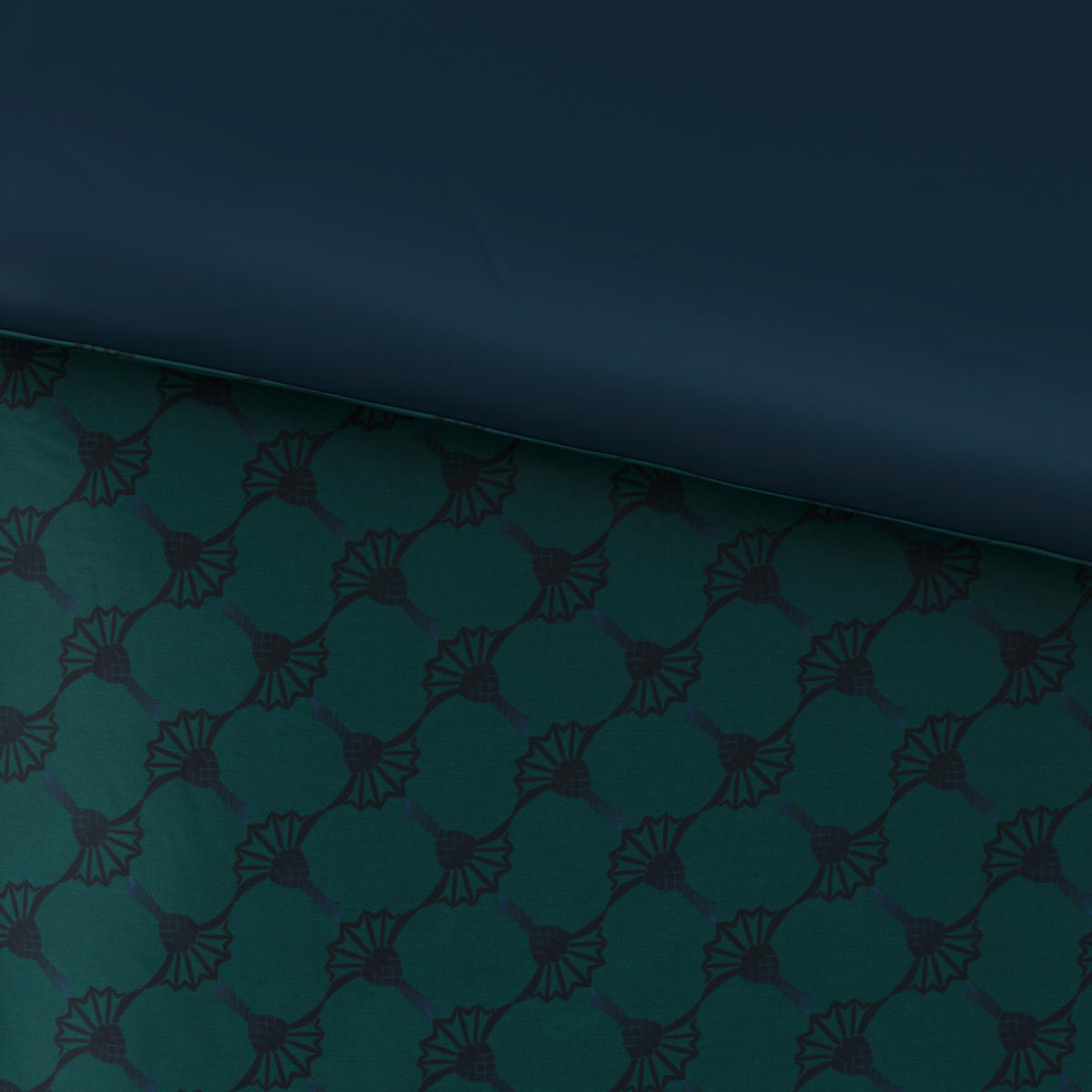 OBOUSTRANNÉ POVLEČENÍ, makosatén, tmavě modrá, tmavě zelená, 140/200 cm - tmavě zelená/tmavě modrá, Design, textil/přírodní materiály (140/200cm) - Joop!