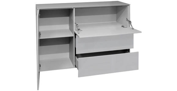 SIDEBOARD 131/89/42 cm in Hellgrau - Hellgrau/Schwarz, Design, Glas/Holzwerkstoff (131/89/42cm) - Novel