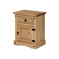 NACHTKÄSTCHEN 53/67/38 cm  in massiv Kiefer Honig  - Schwarz/Honig, Natur, Holz (53/67/38cm) - Livetastic