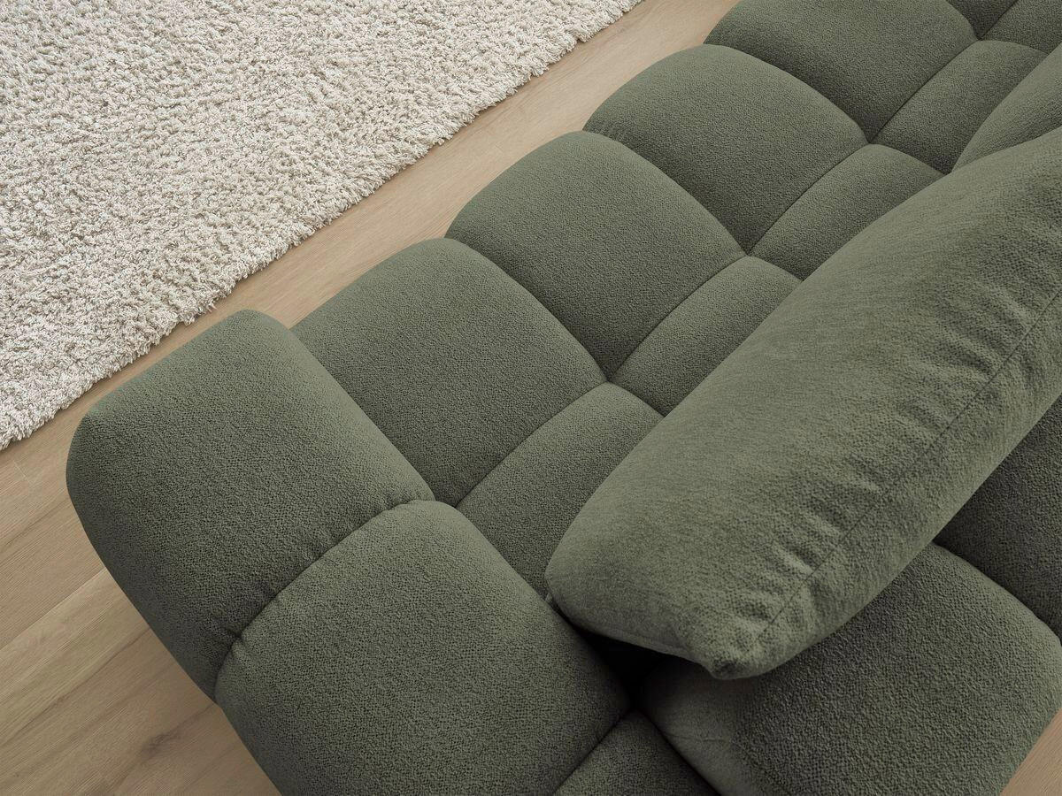 ECKSOFA Ottomane links  EVEREST Grün Flachgewebe  - Schwarz/Grün, MODERN, Kunststoff/Textil (210/352cm)