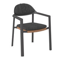 GARTENSESSEL Aluminium Anthrazit, Naturfarben, Schwarz  - Anthrazit/Schwarz, Design, Kunststoff/Textil (56/81/54cm) - Amatio