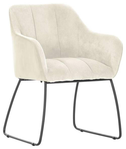ARMLEHNSTUHL  in Flachgewebe  - Beige/Schwarz, Design, Metall (59/85/59cm) - Novel