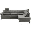ECKSOFA Grau Lederlook  - Schwarz/Grau, MODERN, Holz/Textil (266/190cm) - Livetastic