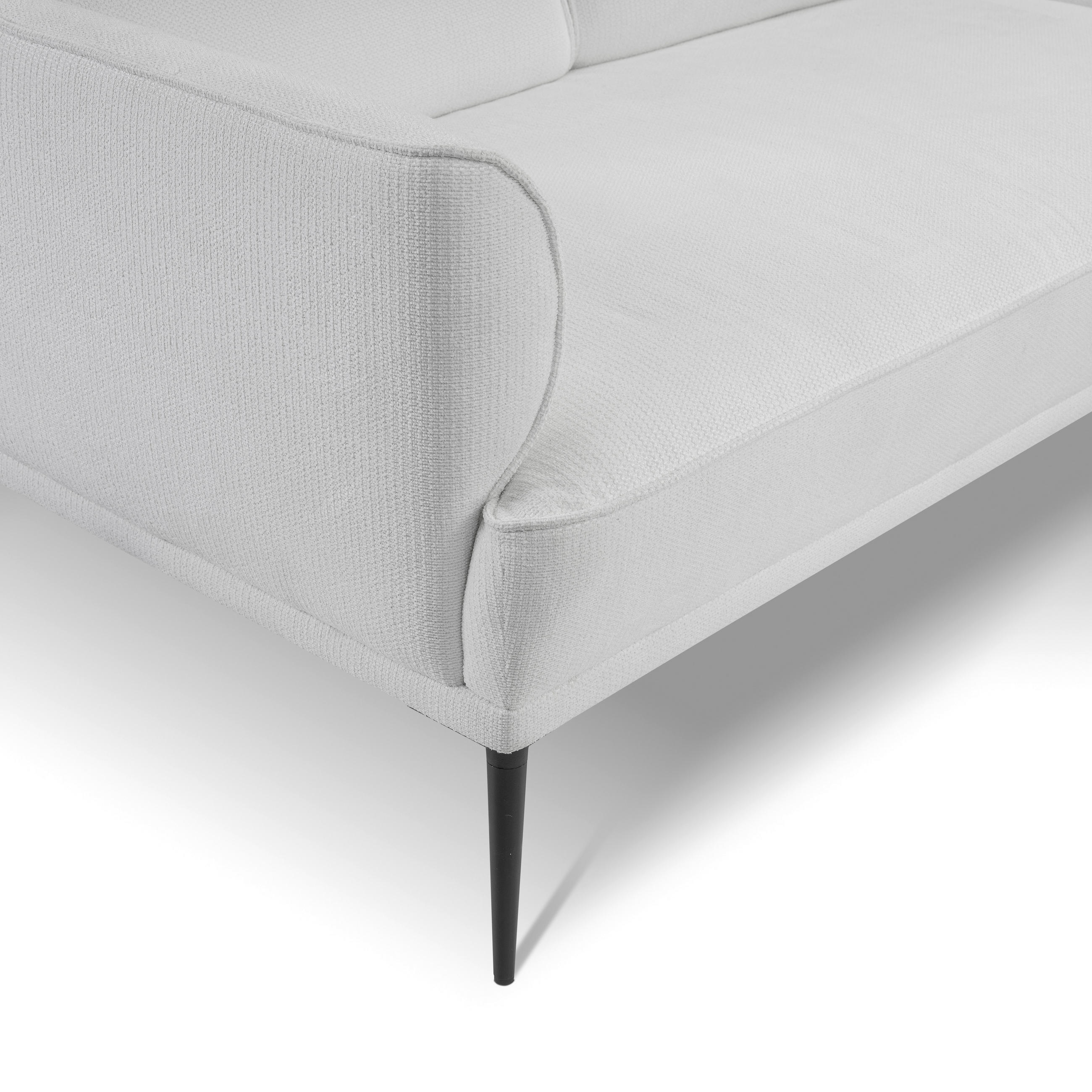 HÖRNSOFFA i vävt tyg vit  - vit/svart, Design, metall/textil (235/207cm) - Stylife