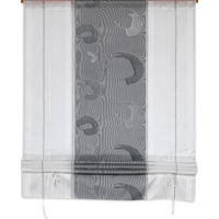 BÄNDCHENROLLO  halbtransparent  90/135 cm    - Weiß/Grau, Basics, Textil (90/135cm)