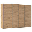 SCHWEBETÜRENSCHRANK  in Eiche Artisan  - Chromfarben/Eiche Artisan, Design, Holzwerkstoff/Metall (316/235/68cm) - Novel