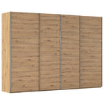 SCHWEBETÜRENSCHRANK  in Eiche Artisan  - Chromfarben/Eiche Artisan, Design, Holzwerkstoff/Metall (316/235/68cm) - Novel